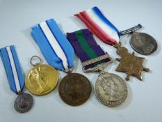 Various medals to include: For long service in the volunteer Force; 1914 -15 star 11229 J.Baker;