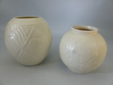 Spode Velamour - an unmatched pair of Globular vases designed by Eric Olsen