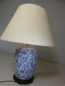 Blue and White chinese vase converted to a lamp
