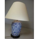 Blue and White chinese vase converted to a lamp