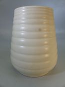 Spode Velamour ribbed vase designed by Eric Olsen