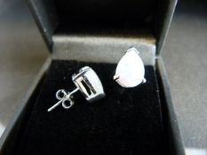 Opal pair of pear shaped stud earrings