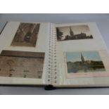 Album containing postcards of mainly cathedrals