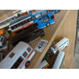 Large selection of Loose Die cast buses over five shelves