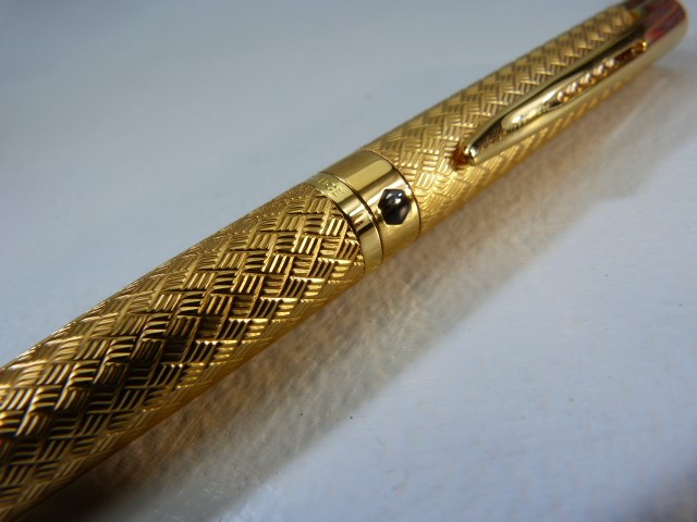Waterman gold plated ballpoint pen, the engine turned body with twist mechanism - Image 5 of 5
