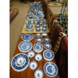 Extensive collection of Blue and White Spode dinner and table ware. Assortment to include Tureens,