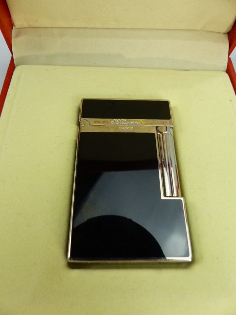 Two boxed DUPONT black and white lighters (Paris) with additional St DUPONT cigar lighter - Image 2 of 6