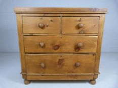 Antique pine chest of five drawers