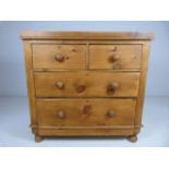 Antique pine chest of five drawers