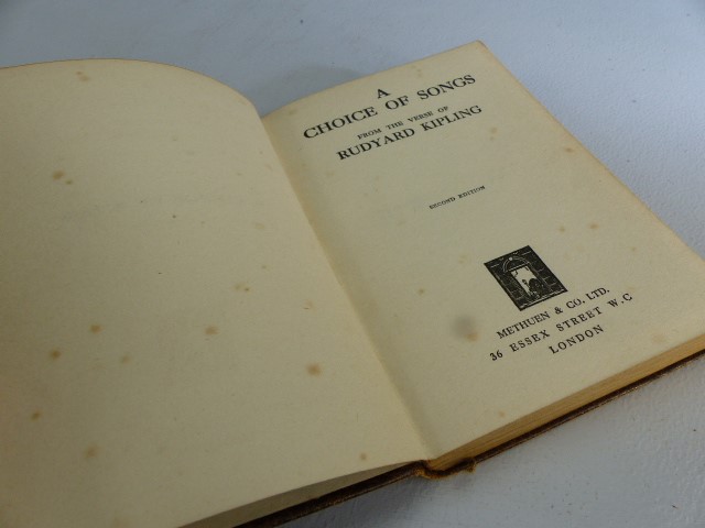 RUDYARD KIPLING - Set of seven red calf leather bound books to include The Day's Work, The Seven - Image 3 of 11