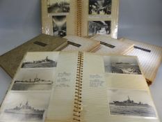 Photograph albums containing Warships (two albums) & Trains (four albums)