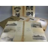 Photograph albums containing Warships (two albums) & Trains (four albums)