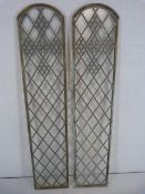 A Pair of large possibly ecclesiastical leaded windows approx 5ft 10.