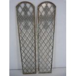 A Pair of large possibly ecclesiastical leaded windows approx 5ft 10.