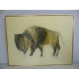 Modernist Abstract print of a Bison.
