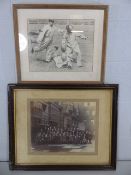 Vintage photograph rugby picture and one other