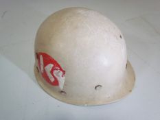 Military interest: Military helmet for a Dog Handler marked K9 to side and with original webbing