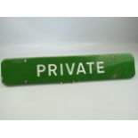 Vintage Enamelled 'Private' sign.
