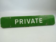 Vintage Enamelled 'Private' sign.