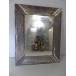 Brushed Steel framed mirror