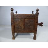 Small antique cupboard with corner finials