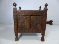 Small antique cupboard with corner finials