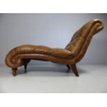 Leather 'The One' Chesterfield style chaise lounge