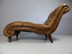 Leather 'The One' Chesterfield style chaise lounge