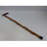 Walking stick inset with three pences
