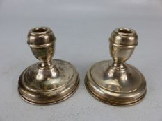 Pair of squat Silver candlesticks marked 925
