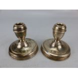 Pair of squat Silver candlesticks marked 925