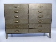 Industrial metal set of multiple drawers