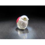 Silver chick pincushion, stamped sterling