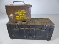 Two military ammunition boxes