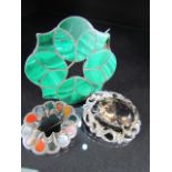 Three Scottish silver brooches. 1) Victorian Malachite set with approx 51mm x 53mm wide brooch,