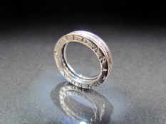 18CT white gold Bvlgari style diamond full eternity ring of approx 1ct