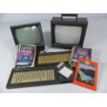 Selection of Amstrad computer and screens along with fittings etc in 2 boxes