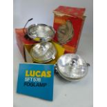 Three Lucas car spot lamps - two boxed