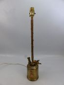 Steampunk style lamp converted from a gas lamp