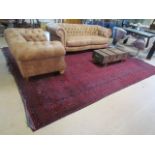 Large all over pattern red ground carpet. 155cm x 112cm