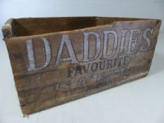 Daddie's Sauce vintage wooden crate