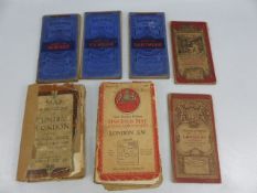 Selection of Antique maps to include Bartholomews and a Cribb and Co map of central London in six