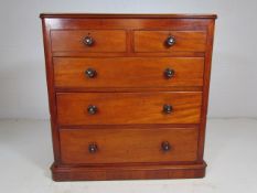 Antique Mahogany chest of five drawers