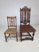 Two antique bedroom chairs