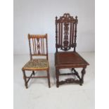 Two antique bedroom chairs