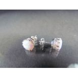 Pair of silver (925) and opal stud earrings