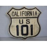 American Route 101 California wooden sign.