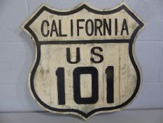 American Route 101 California wooden sign.