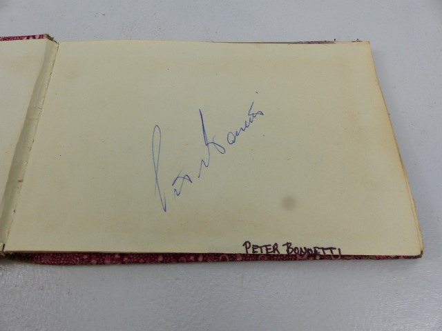 Autograph book containing signed autographs by: Peter Bonetti; Steve Perryman; signed photo James - Image 2 of 10