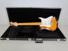 Fender STRATOCASTER marked "by Fender" electric six string guitar with case A/F - Please Refer to